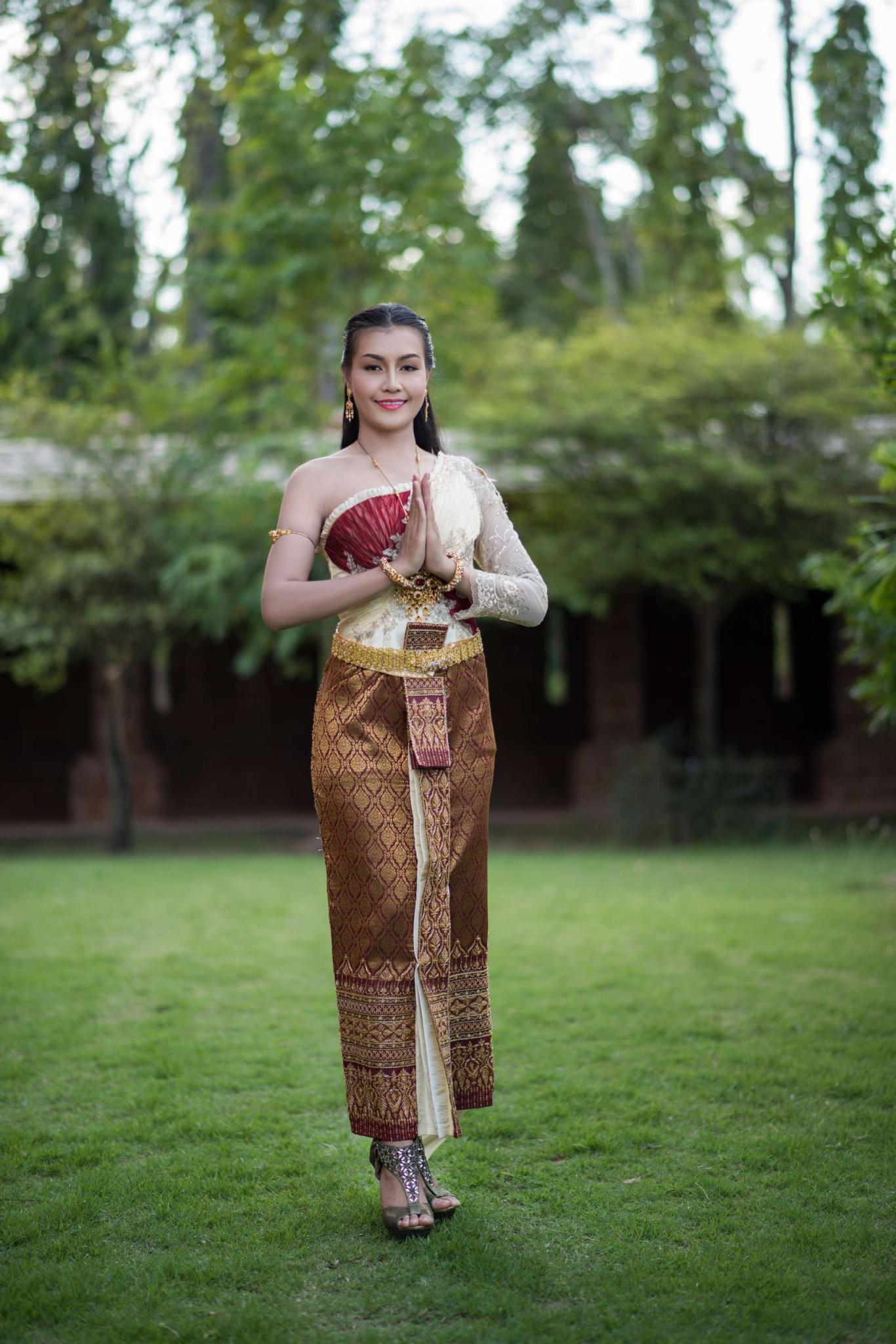 Beautiful Woman wearing typical Thai dress Beautiful Woman wearing typical Thai dress